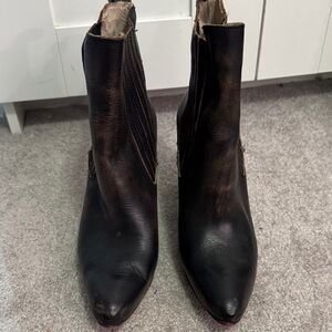 Freebird by Steven Distressed Black Ankle Boots